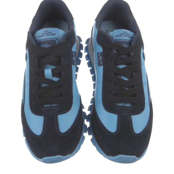 MARC JACOBS Leather Colorblock Pattern Blue Sneakers 37 US 7 - Picture 14 of 16